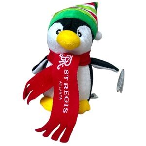 St. Regis ATL Festive Penguin Plush Toy - Black, White, Red, Green Atlanta